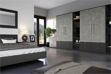Modern Bedroom Furniture-Valore Boston Concrete Smooth Anthracite