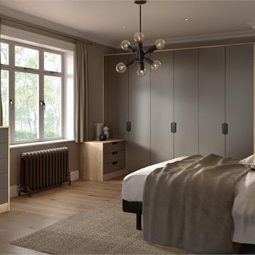 Bella Matt Taupe Halifax Natural Oak Segreto Bedroom