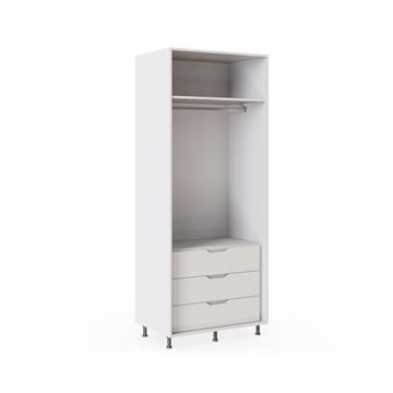 900mm Double Wardrobe with Single Hanging and Internal Drawers